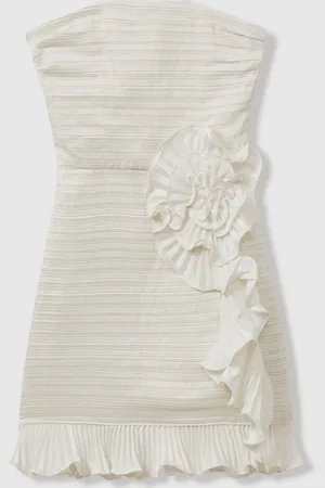AMUR Strapless Ruffle Mini Dress, , 12