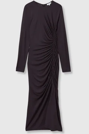 Reiss Jersey Ruched Midi Dress, 10