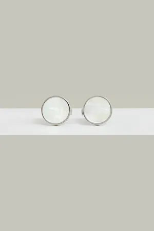Reiss Silver Tone & mop Cufflinks