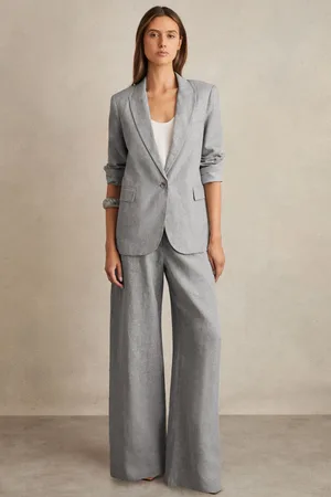 Reiss Linen-blend Single-breasted Blazer, 6