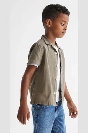Reiss Arnold Sage Senior Cotton Short Sleeve Cuban Collar Shirt, 9