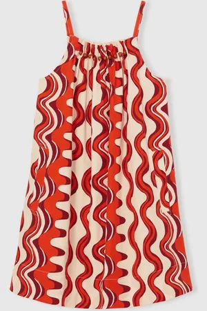 Reiss Cotton Bead-detail Printed Dress