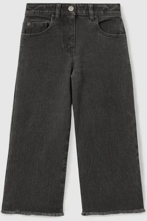 Reiss 13-14 yrs Wide Leg Frayed Jeans, 13-14Yrs
