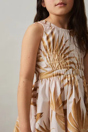 Reiss Cotton Shirred Printed Dress, Q04