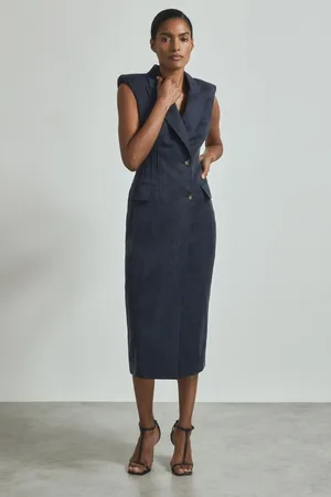 ATELIER Cupro Tux Midi Dress, 8