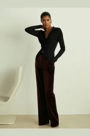 Reiss Cotton-velvet Flared Trousers, 6R