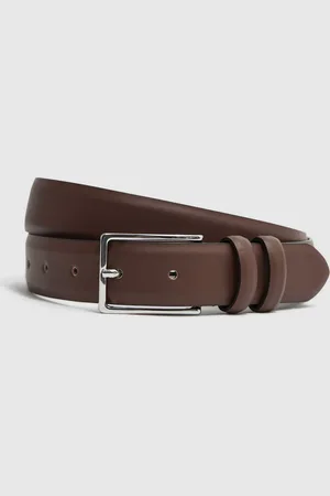 Reiss Dante Smooth Belt - Leather Plain, Size: 30