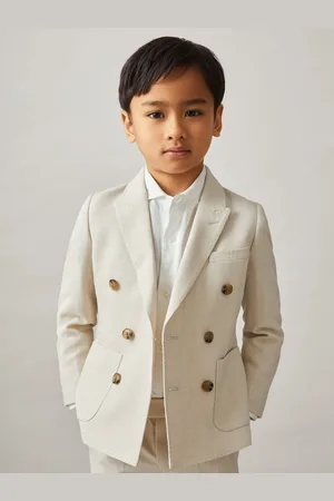 Reiss 3-9 yrs Double-breasted Textured Blazer With Wool, K04