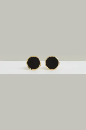 Reiss Gold Tone & onyx Cufflinks