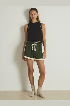 Reiss Jodie Shorts Colourblock, Green & cream Size: XS