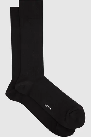 Reiss Fela Mens Cotton Ribbed Socks, Size: S & M