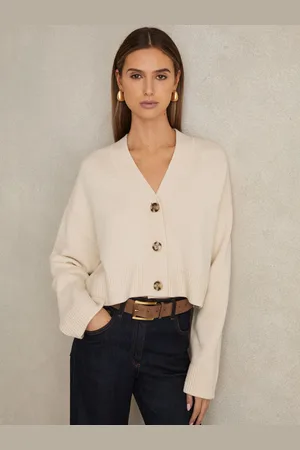 Reiss Wool-cashmere Cropped Cardigan, XS