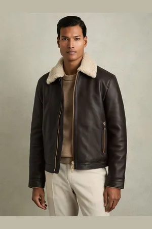 Reiss Shetland Jacket Leather Plain, Size: S