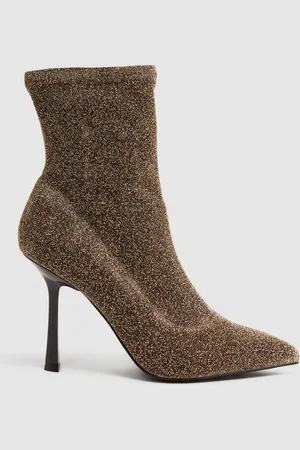 Reiss Jess Bronze Metallic Sock Boots, 3