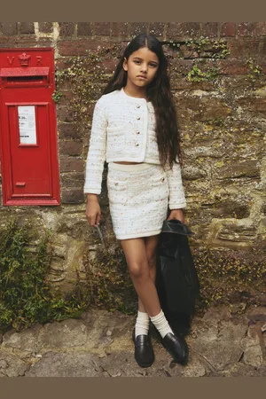Reiss 4-9 yrs Tweed-effect Knitted Mini Skirt With Merino, 45Y