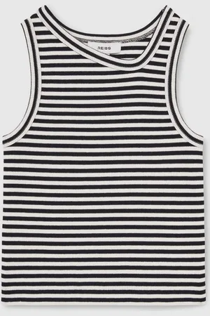 Reiss 13-14 yrs Stretch-cotton Stripe Asymmetric Vest