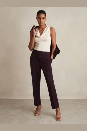 Reiss Gabi Berry Petite Slim Fit Suit Trousers, 4