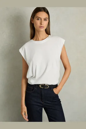 Reiss Cotton Capped Sleeve T-shirt, XS