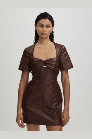 AMUR Faux Leather Dress, , 6