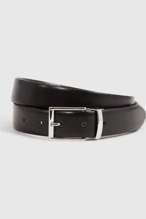 Reiss Black & dark Brown Reversible Leather Belt, 28