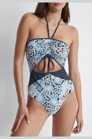 Reiss Printed Cut-out Swimsuit, 4