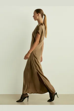 Reiss Satin Short-sleeve Midi Dress, 4