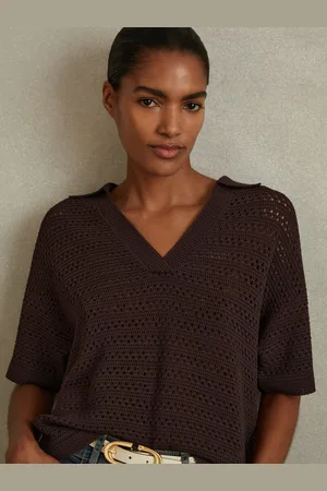 Reiss Knitted Open-collar Polo Shirt, XS