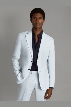 Reiss Slim Fit Single Breasted Linen Blazer, 36
