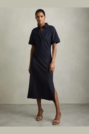 Reiss Jersey Open-collar Bodycon Dress, 4