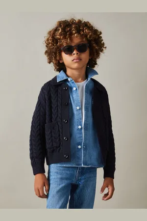 Reiss Fleet Cardigan Cable Knit, Size: 9-13Yrs