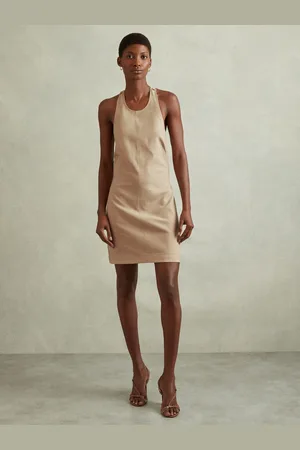 Reiss Wool Strappy Tie Back Mini Dress, 4