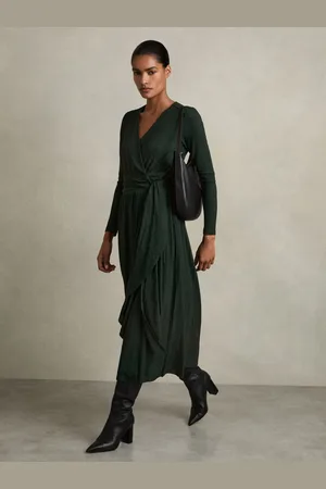 Reiss Petite Jersey Wrap-tie Midi Dress, 4