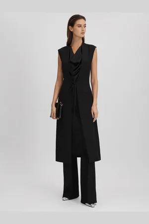 Halston Heritage Cowl Neck Wrap Midi Dress, , 4