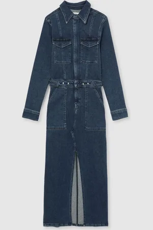 GOOD AMERICAN Good Denim Midi Dress, XS