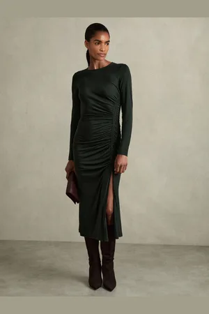 Reiss Jersey Ruched Midi Dress, 4