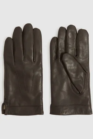 Reiss Monty Gloves Leather Plain, Size: S