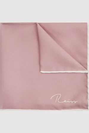 Reiss Plain Silk Pocket Square, 32x32cm