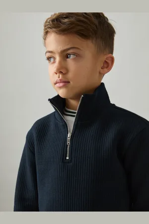 Reiss 3-9 yrs Cotton-blend Half-zip Funnel-neck Jumper, Q03