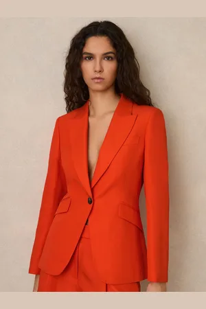 Reiss Single Breasted Suit Jacket With Linen, 4