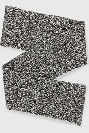 Reiss Black & white Cotton-wool Ribbed Moulin?? Scarf