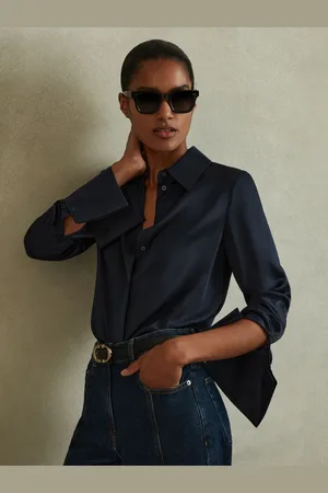 Reiss Silk Double-cuff Button-through Shirt, 6