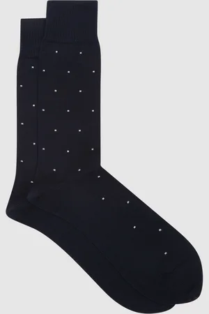 Reiss Spot Mario Socks - Blue Cotton Polka Dot, Size: S