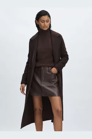 GOOD AMERICAN Black & brown Faux-leather Mini, 30