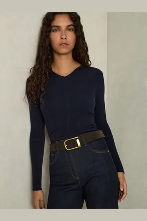 Reiss Chloe Jumper Wool Rib Knit, Size: S