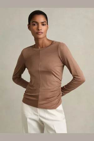 Reiss Ruched Side Crew-neck Top, XS