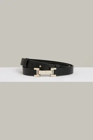 Reiss Leather Square Hinge Belt, XS