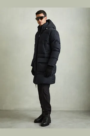 Reiss Quilted Longline Puffer Coat, XS