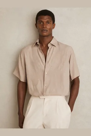 Reiss Floral-jacquard Short-sleeve Shirt, XS