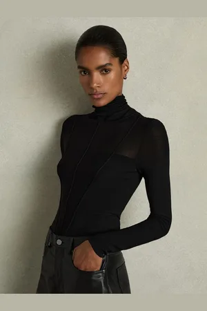 Reiss Seamed Roll-neck Top, XS