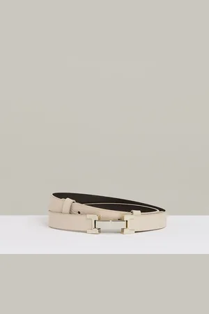 Reiss Hayley Stone Leather Square Hinge Belt, XS